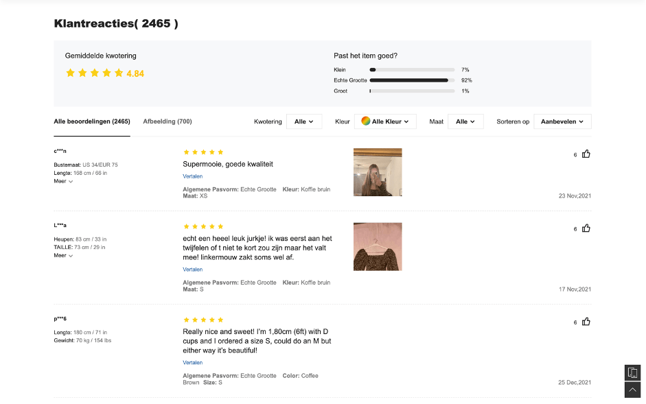 Product reviews